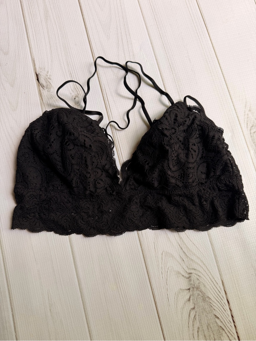 aerie Black Lace Triangle Bralette